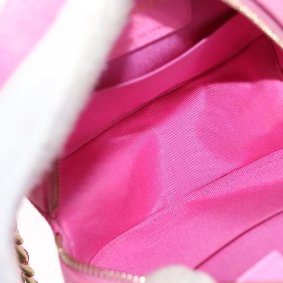 CHANEL Matelasse Chain Shoulder Bag Canvas Pink Gold CC Auth bs32090 - Picture 11 of 16